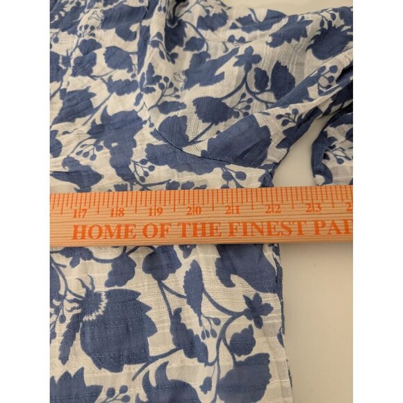 Studio Park x Amy Stran Floral Dress Womens Size Large White Blue Tassel Boho - Picture 9 of 10